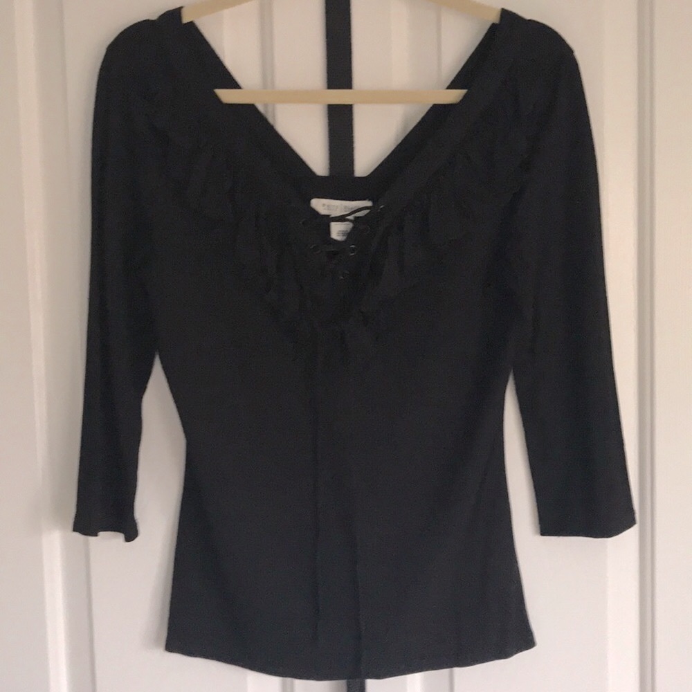 White Black l/s top